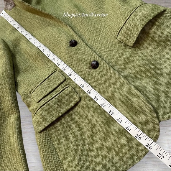 J.Crew sage green herringbone wool Hack ing jacket shop@iamwarrior - Picture 12 of 16